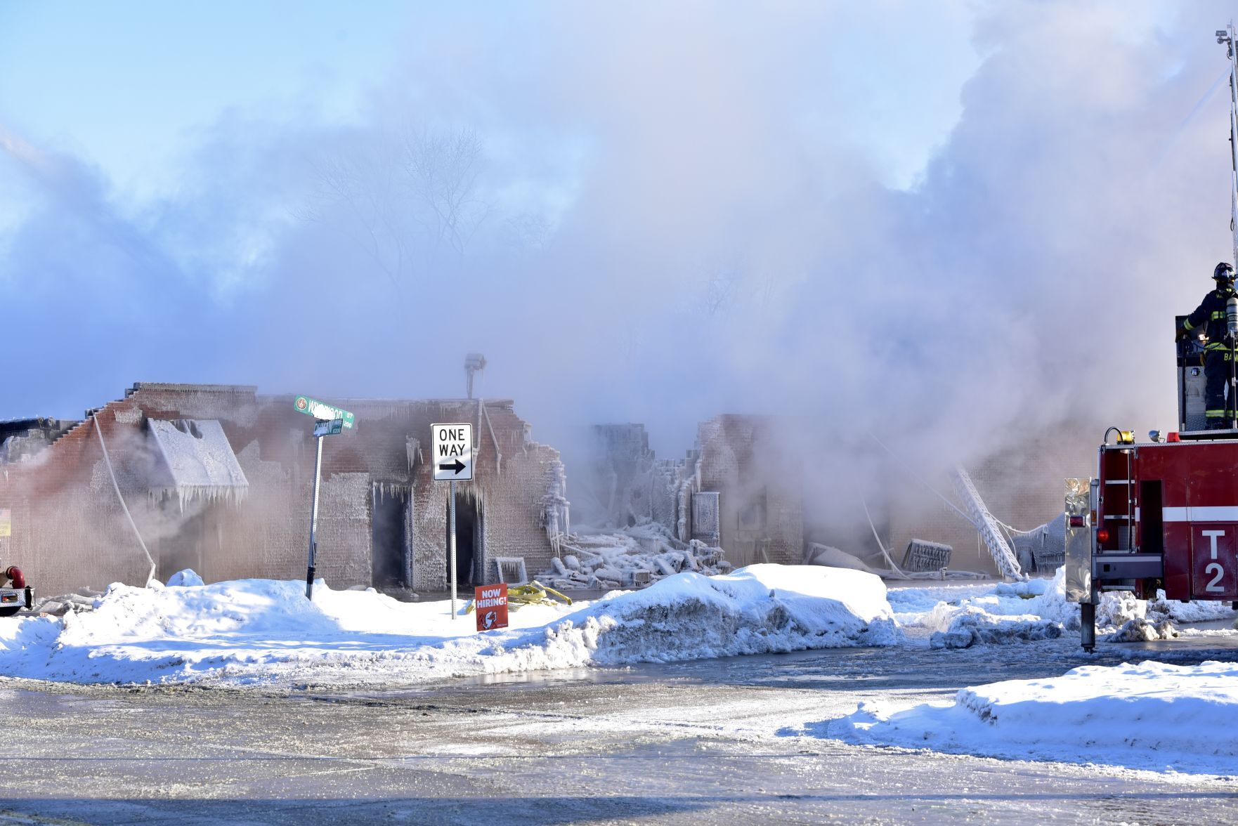 Fire Fighters battle Extra Alarm fire in Frigid Weather
